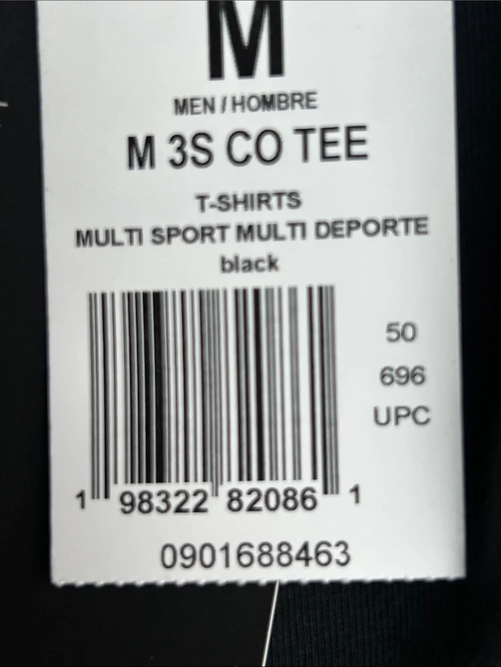 adidas Black Tee with White Shoulder Stripes
